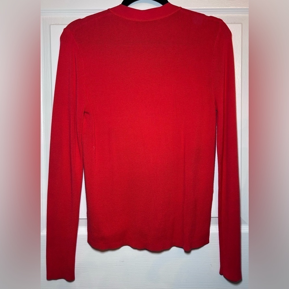 Ann Taylor LOFT Lightweight Button-Down Cardigan Sweater- Burnt Orange/ Size M - Picture 2 of 3